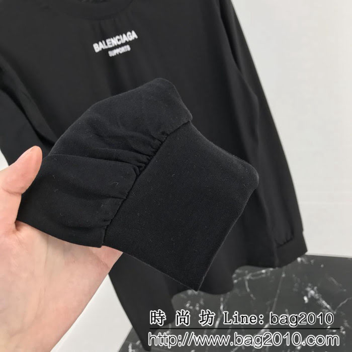 BALENCIAGA巴黎世家 18秋冬新款 世界糧食計畫署 黑色長袖T恤 巴黎最新款 情侶款 ydi1157
